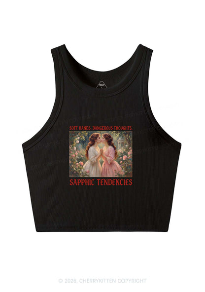 Soft Sapphic Tendencies Pride Y2K Crop Tank Top Cherrykitten