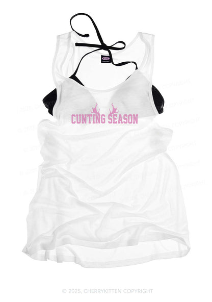 Cunting Season Y2K Sheer Boyfriend Tank Cherrykitten