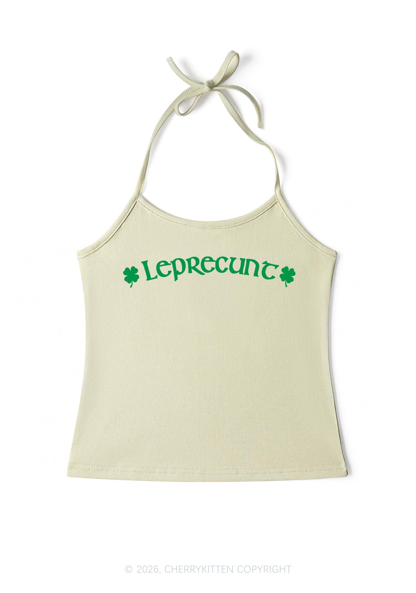 Leprecunt St Patricks Y2K Halter Neck Cami Cherrykitten