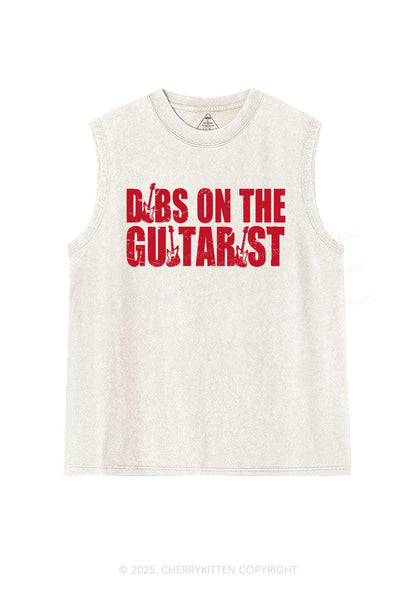 Dibs On The Guitarist Y2K Washed Muscle Tank Cherrykitten