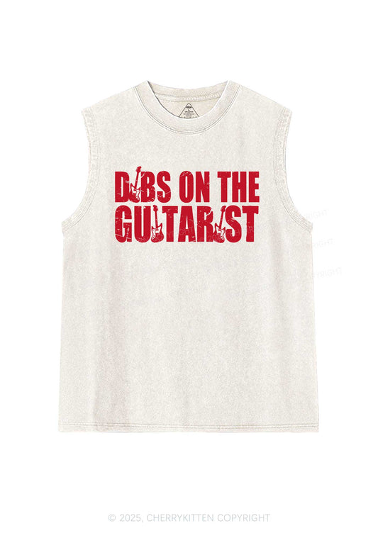 Dibs On The Guitarist Y2K Washed Muscle Tank Cherrykitten