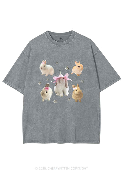 Lovely Rabbits Y2K Shirts Washed Tee Cherrykitten