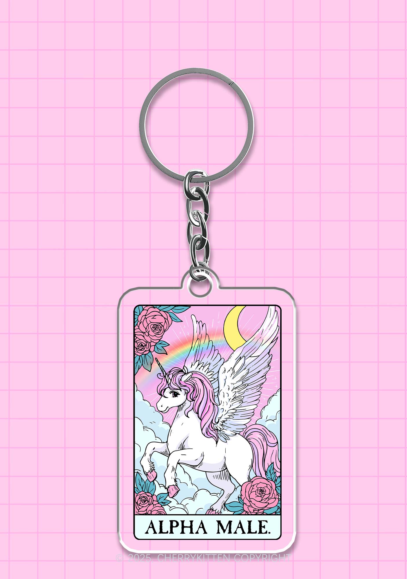 Rose Unicorn Alpha Male 1Pc Y2K Keychain Cherrykitten