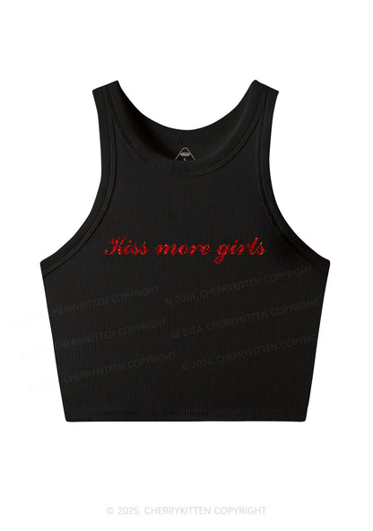 Glitter Kiss More Girls Pride Y2K Crop Tank Top Cherrykitten