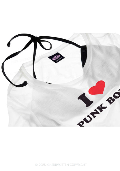 I Love Punk Boys Y2K Sheer Crop Tee Cherrykitten