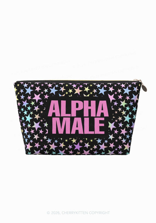 Black Alpha Male Y2K Makeup Bag Cherrykitten