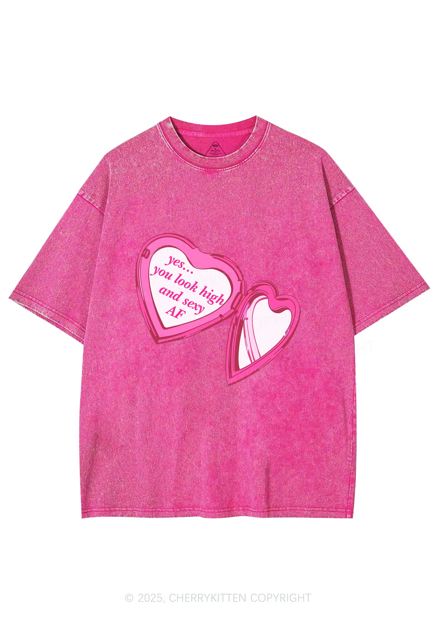 Yes You Look High Y2K Shirts Washed Tee Cherrykitten