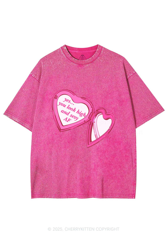 Yes You Look High Y2K Shirts Washed Tee Cherrykitten