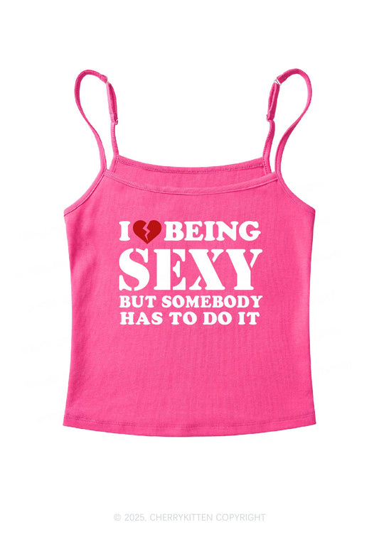 Being Sexy Tough Y2K Spaghetti Strap Cami Cherrykitten