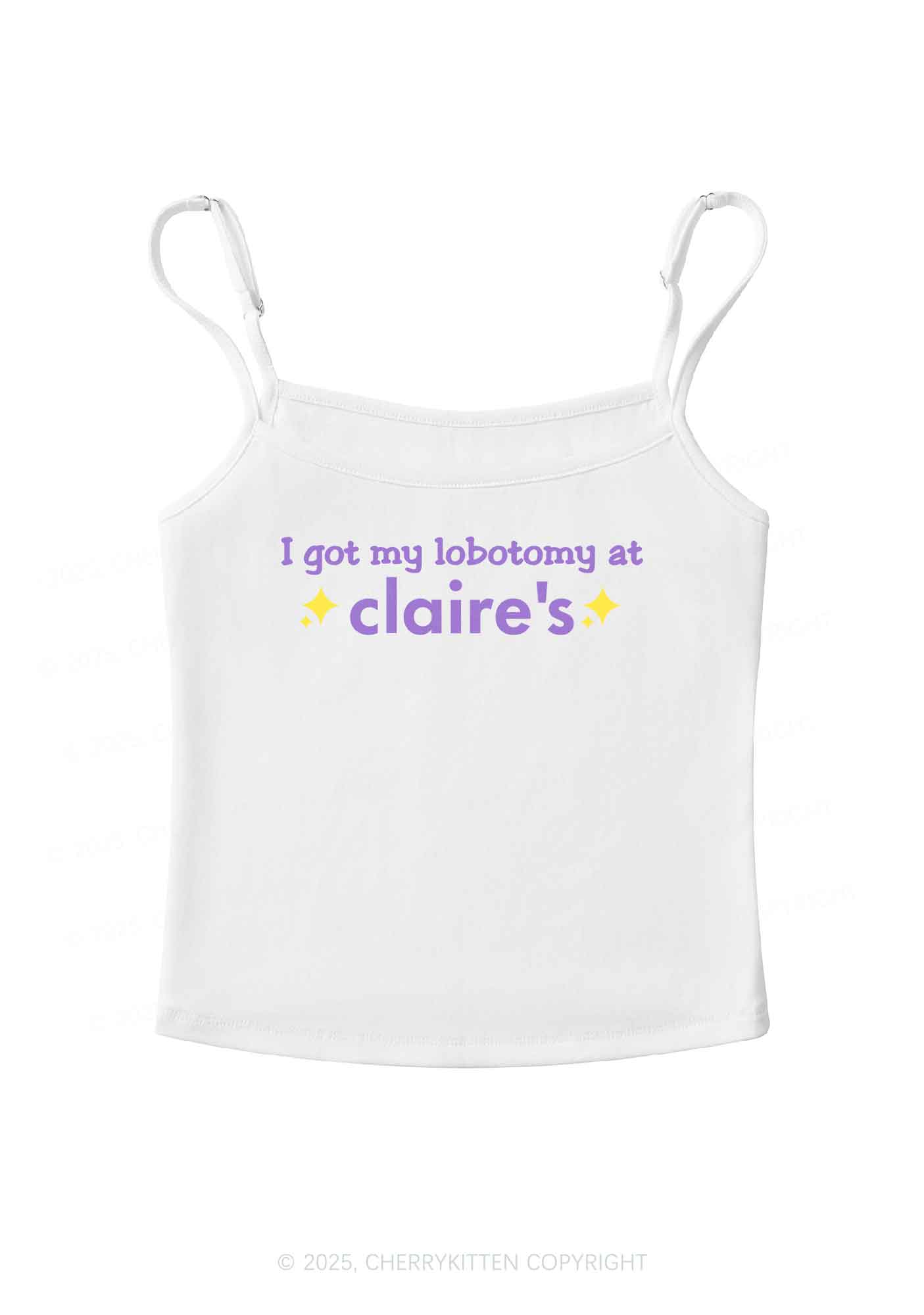 I Got My Lobotomy At Claire's Y2K Spaghetti Strap Cami Cherrykitten