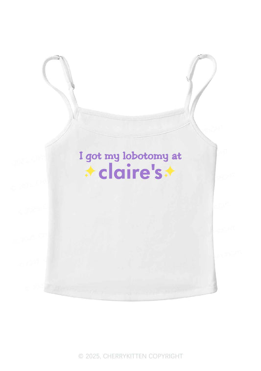 I Got My Lobotomy At Claire's Y2K Spaghetti Strap Cami Cherrykitten