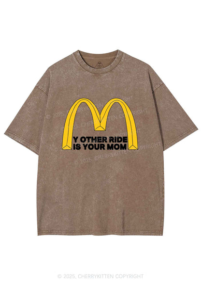 Ride Your Mom Y2K Shirts Washed Tee Cherrykitten