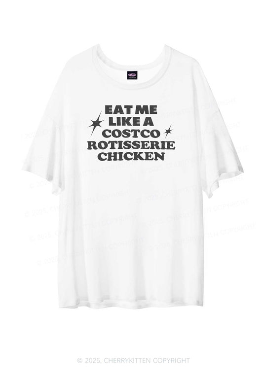 Eat Me Like Chicken Y2K Sheer Boyfriend Tee Cherrykitten