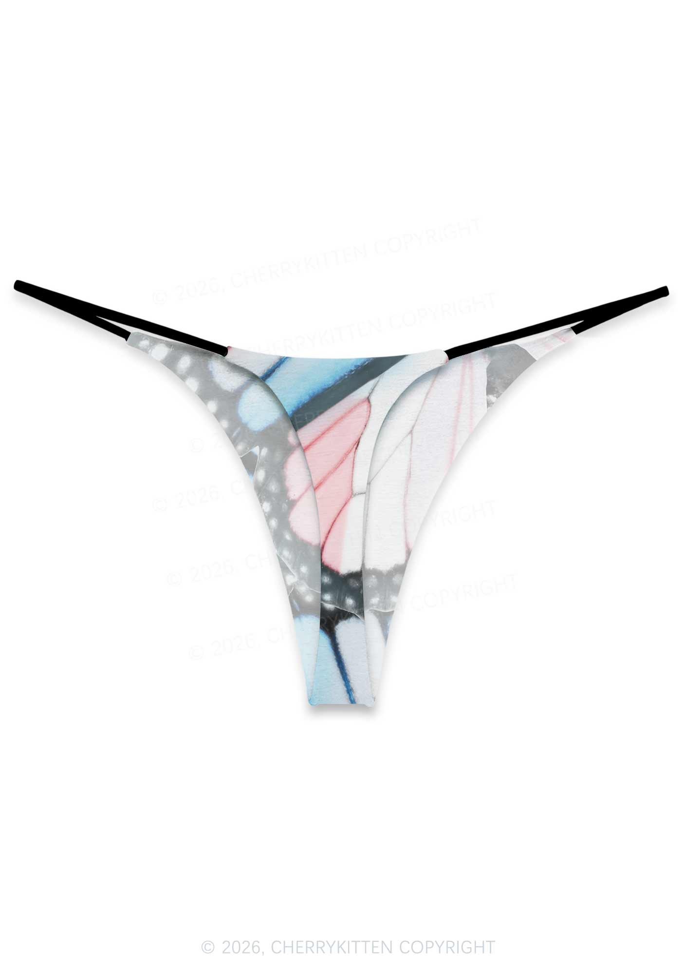 Trans Butterfly Wing Pride Y2K Print Bikini String Thong Cherrykitten