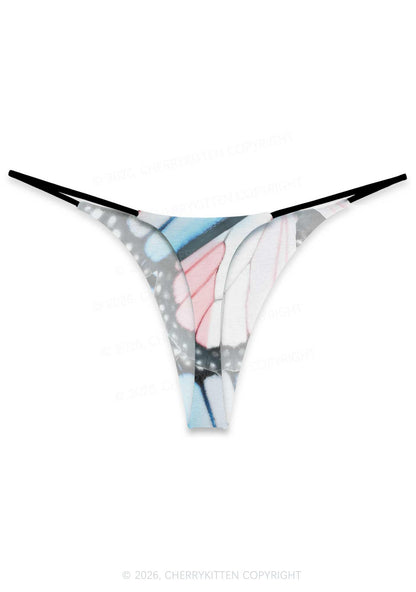Trans Butterfly Wing Pride Y2K Print Bikini String Thong Cherrykitten
