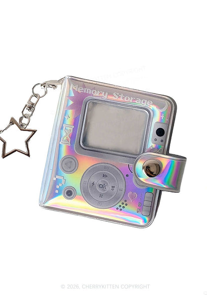 Laser Silver Y2K Photocard Binder Bag With Star Keychain Cherrykitten
