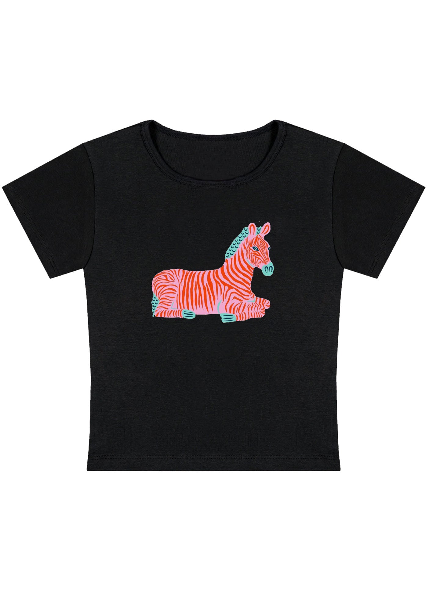 Curvy Preppy Zebra Baby Tee