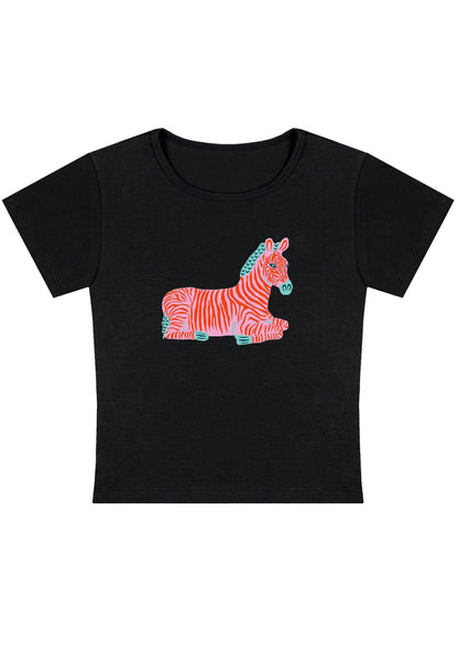 Curvy Preppy Zebra Baby Tee