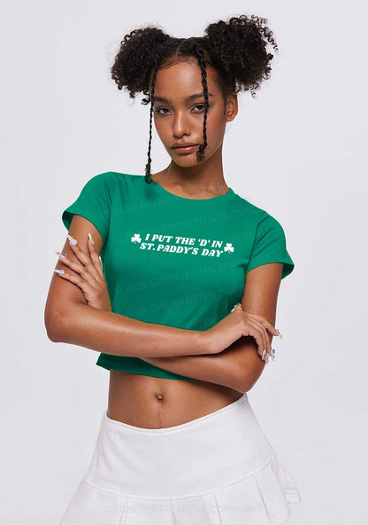 Put D In ST Paddys Day St Patricks Y2K Baby Tee Cherrykitten