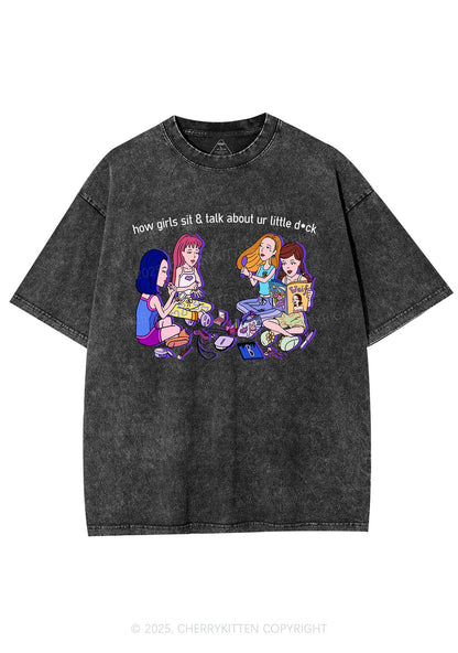 Girls Sit Talk Y2K Shirts Washed Tee Cherrykitten