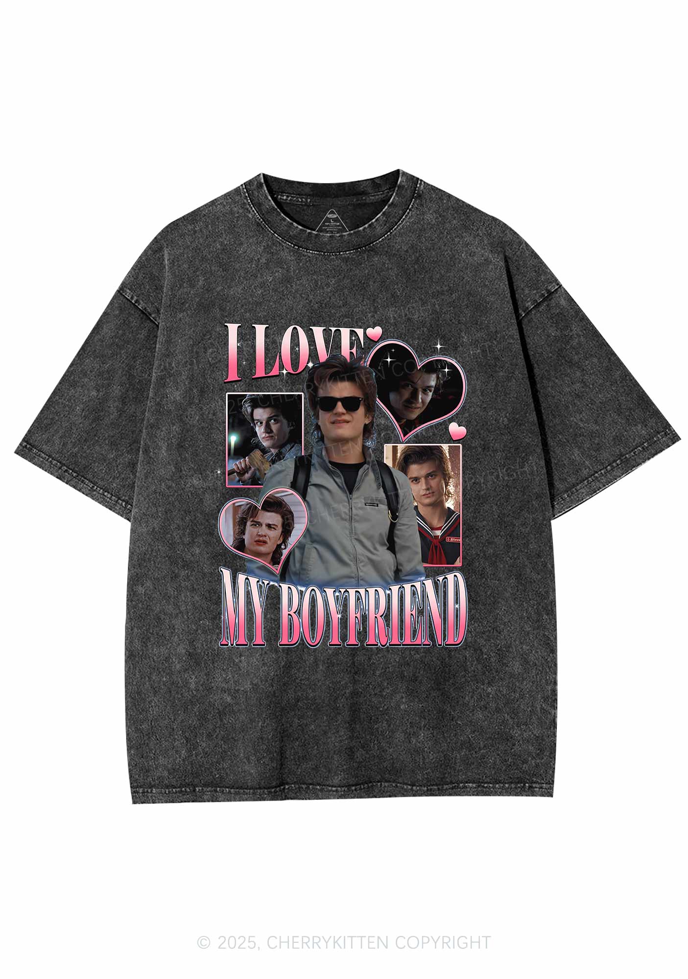 I Love My BF SH Y2K Shirts Washed Tee Cherrykitten