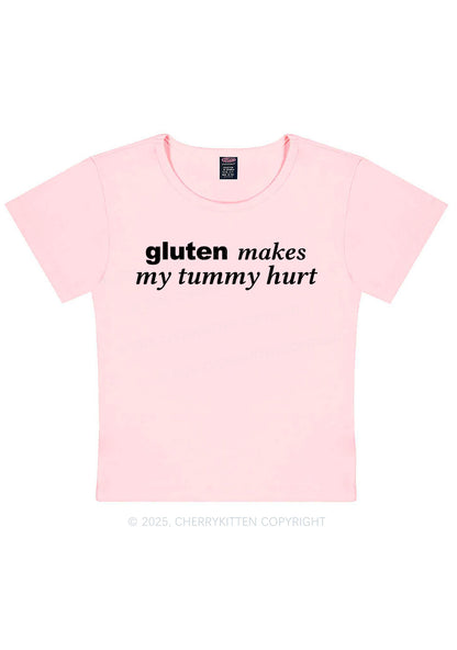 Gluten Makes Tummy Hurt Y2K Baby Tee Cherrykitten
