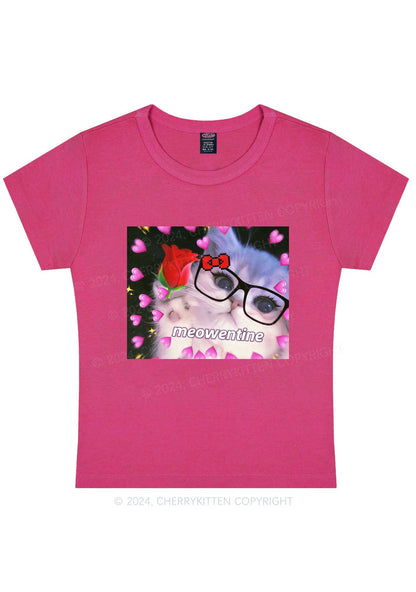 Meowentine Kitten Y2K Valentine's Day Baby Tee Cherrykitten