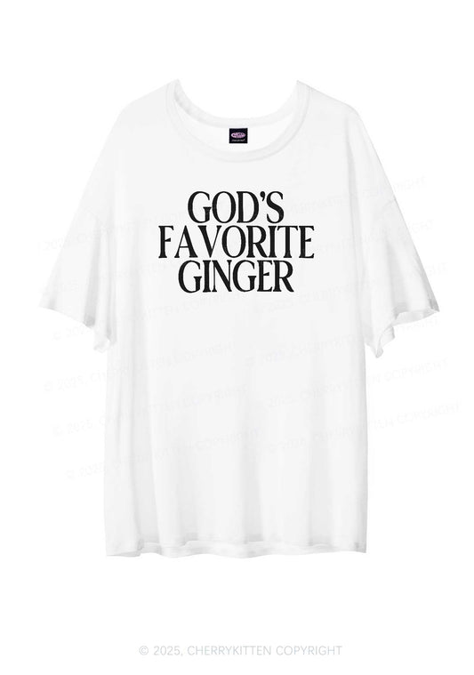 Gods Favorite Ginger Y2K Sheer Boyfriend Tee Cherrykitten