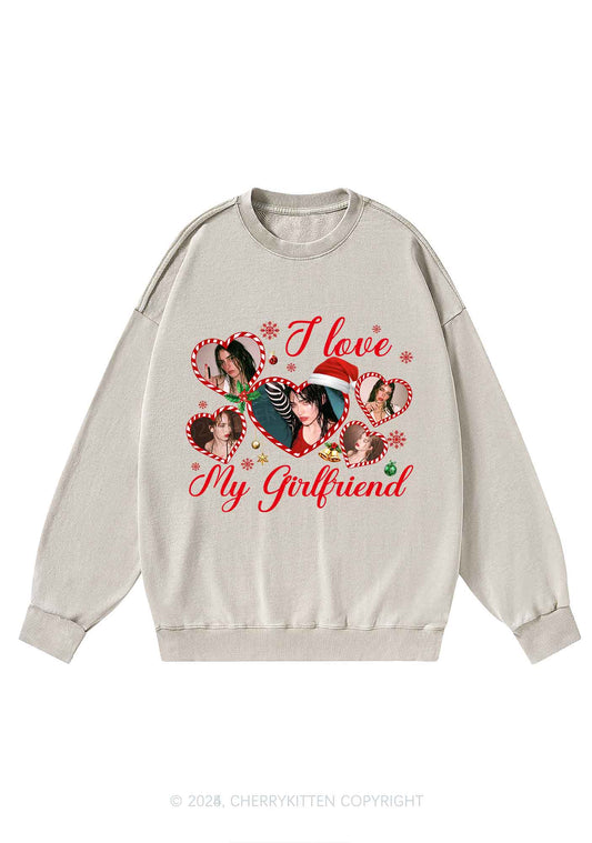 Custom Christmas I Love My GF Y2K Washed Sweatshirts Cherrykitten
