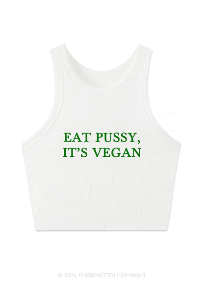 Eat Puxxy It's Vegan Y2K Crop Tank Top Cherrykitten