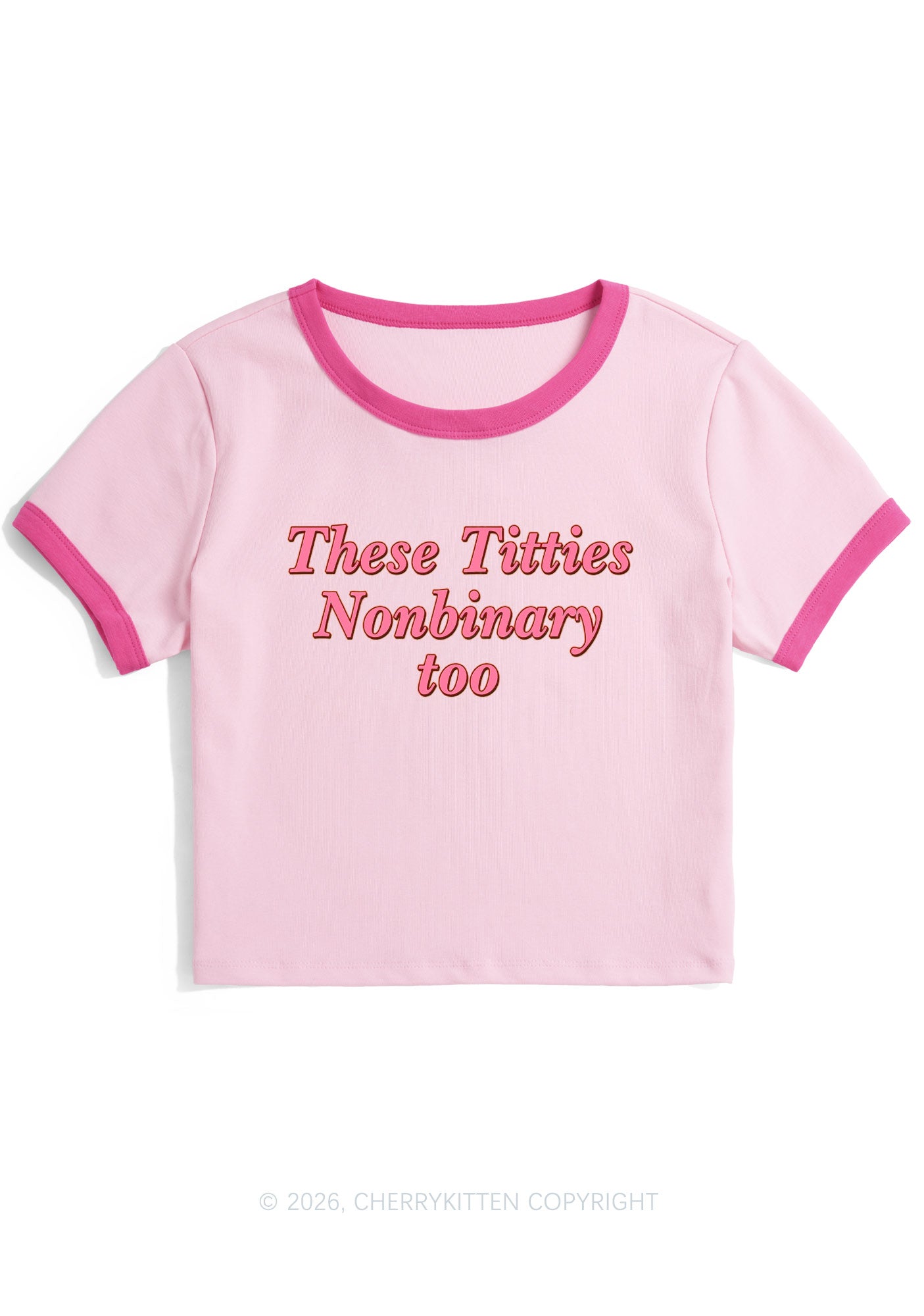 Txtties Nonbinary Too Y2K Ringer Tee Cherrykitten