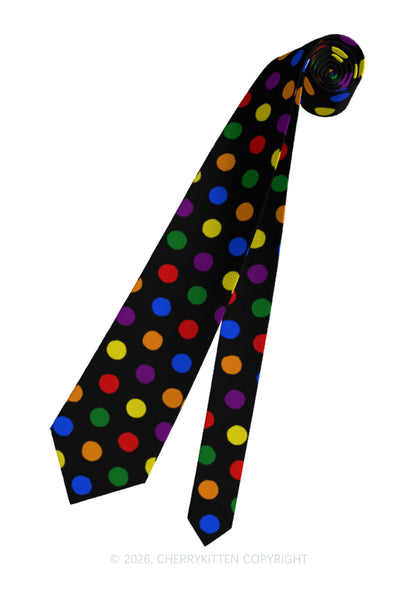 Rainbow Dots Pride Y2K Necktie Cherrykitten