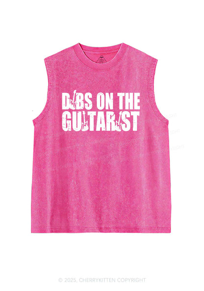 Dibs On The Guitarist Y2K Washed Muscle Tank Cherrykitten