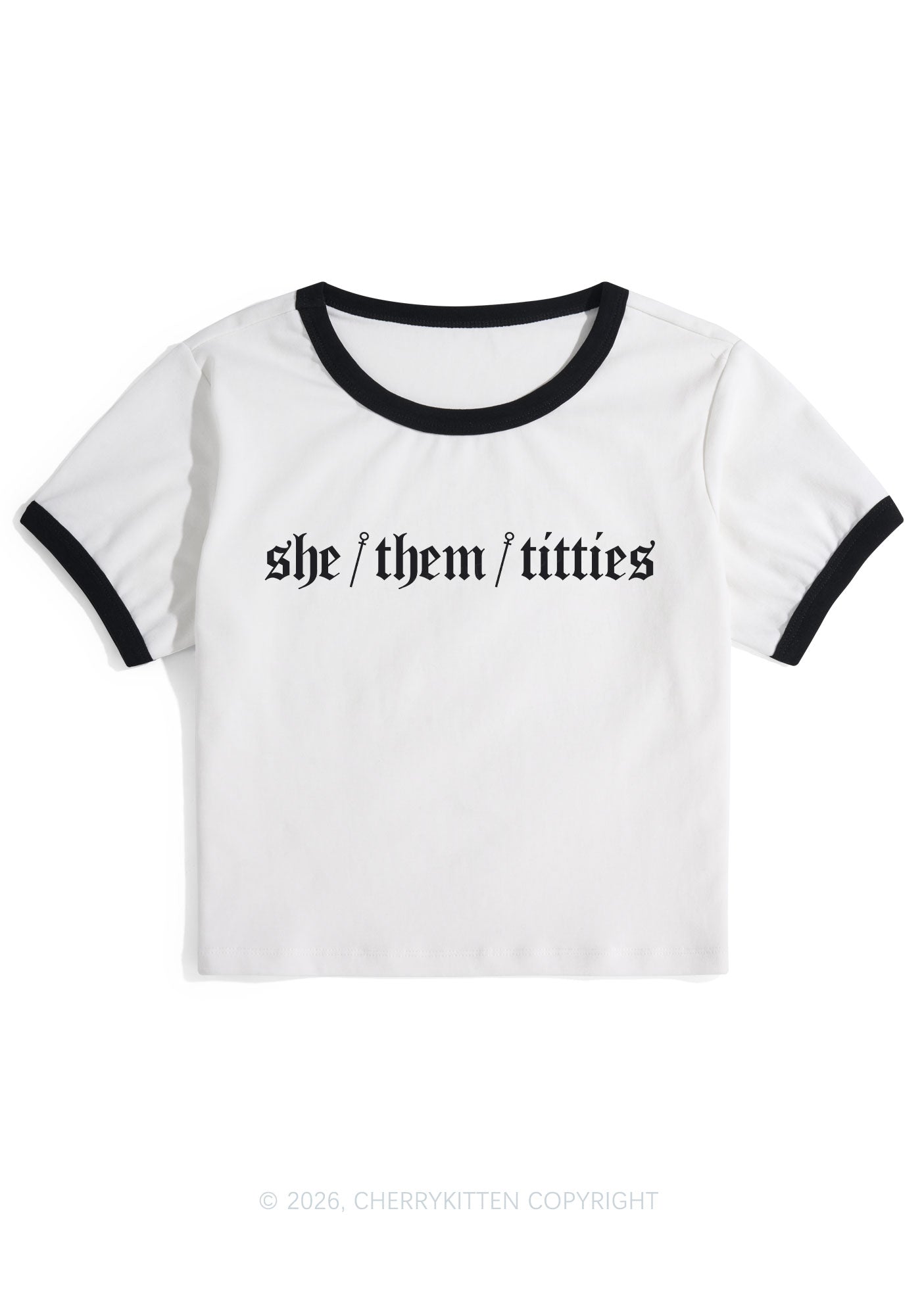 She Them Txtties Pride Y2K Ringer Tee Cherrykitten