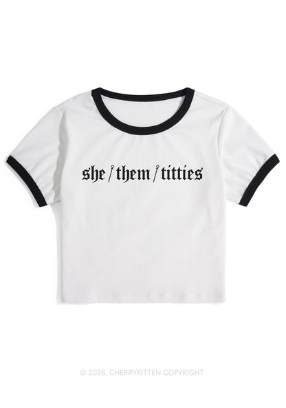 She Them Txtties Pride Y2K Ringer Tee Cherrykitten