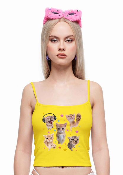 Adorable Cats Y2K Spaghetti Strap Cami Cherrykitten