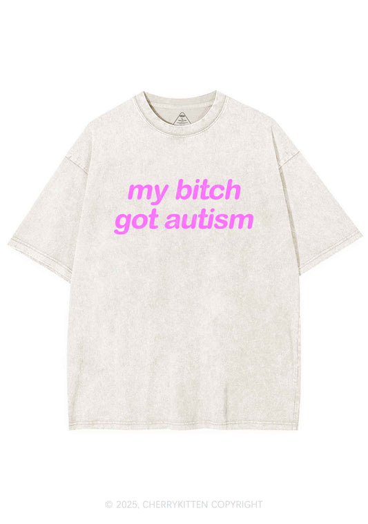 My Bxxch Got Autism Y2K Shirts Washed Tee Cherrykitten
