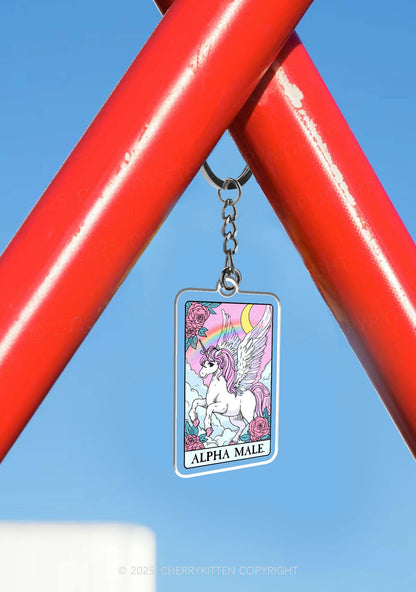 Rose Unicorn Alpha Male 1Pc Y2K Keychain Cherrykitten