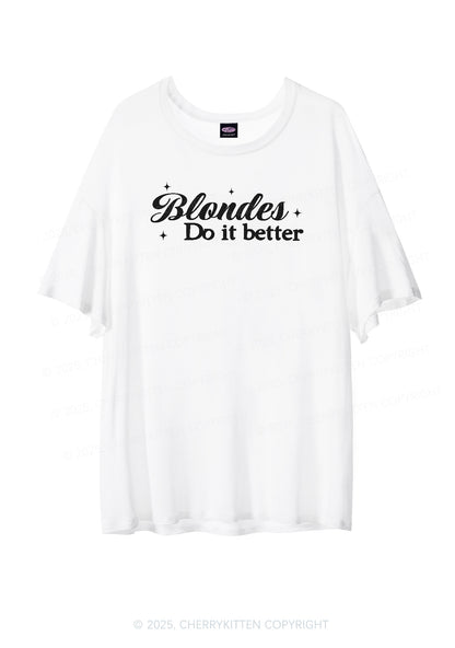 Blondes Do It Better Y2K Sheer Boyfriend Tee Cherrykitten