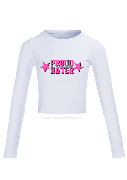 Proud Hater Long Sleeve Crop Top Cherrykitten