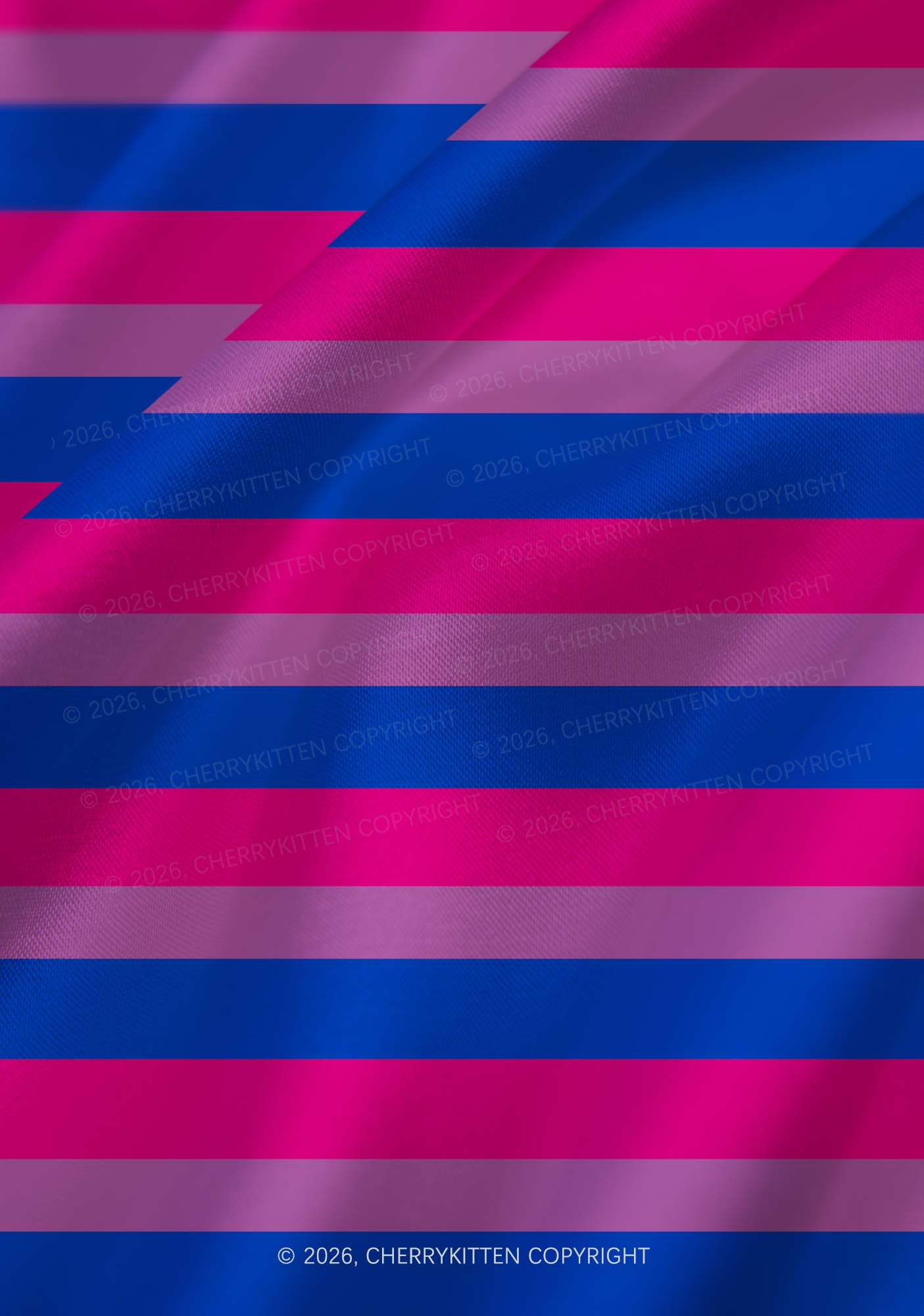 Bisexual Stripes Pride Y2K Print Satin Cowl Neck Slip Dress Cherrykitten