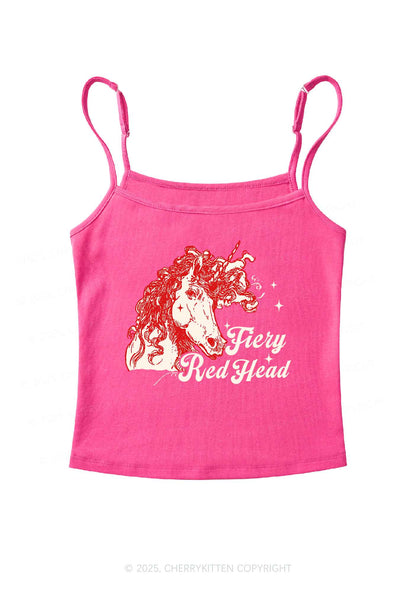 Fiery Red Head Y2K Spaghetti Strap Cami Cherrykitten