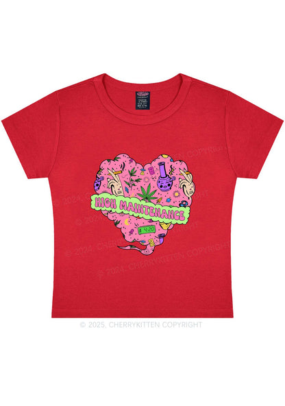 High Maintenance Heart Y2K Baby Tee Cherrykitten