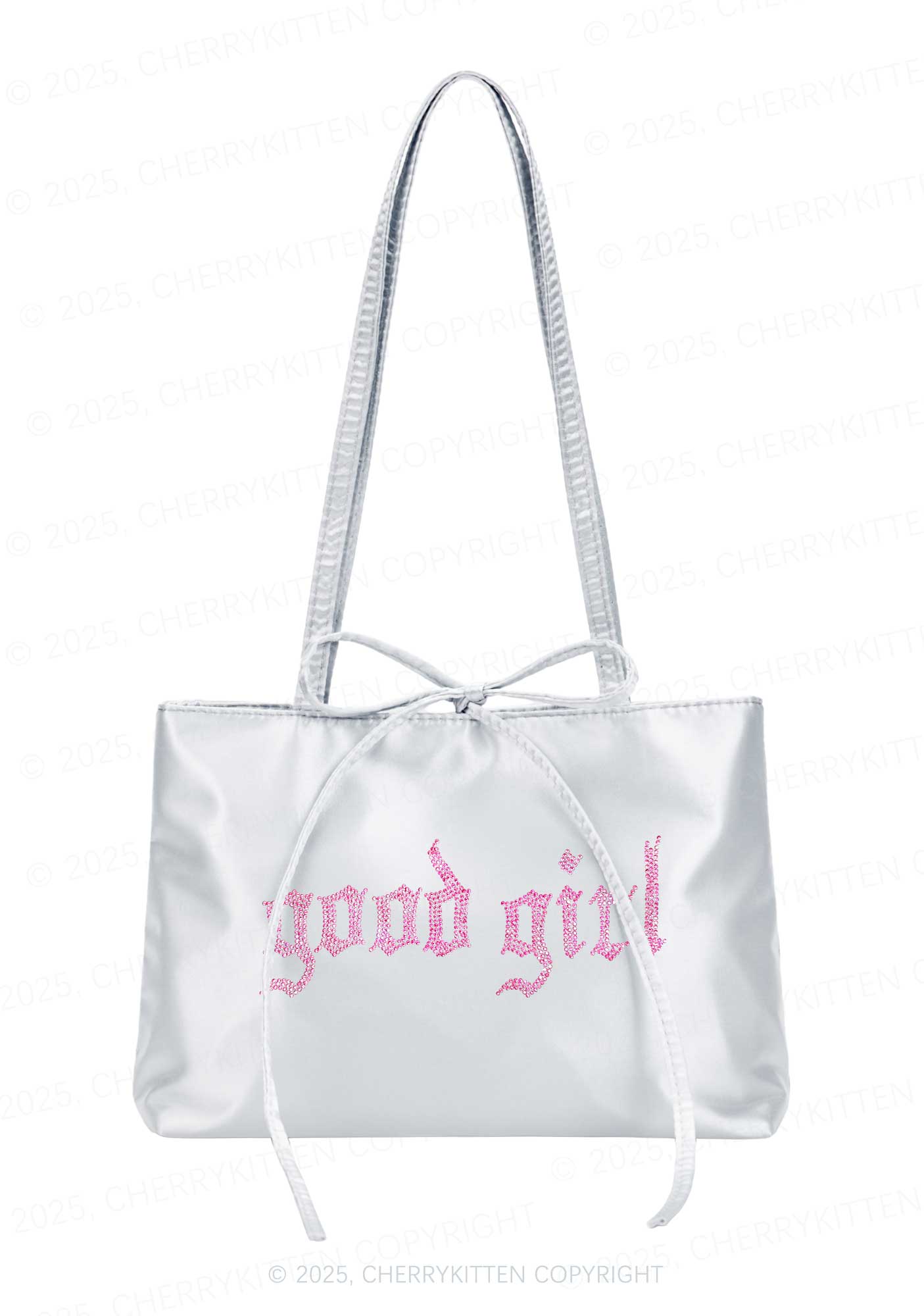 Rhinestone Good Girl Y2K Satin Bags Cherrykitten