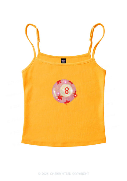 Rhinestone Pink Eight Ball Star Y2K Spaghetti Strap Cami Cherrykitten
