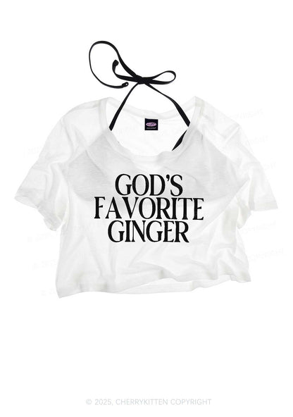 Gods Favorite Ginger Y2K Sheer Crop Tee Cherrykitten