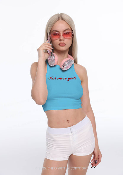 Glitter Kiss More Girls Pride Y2K Crop Tank Top Cherrykitten