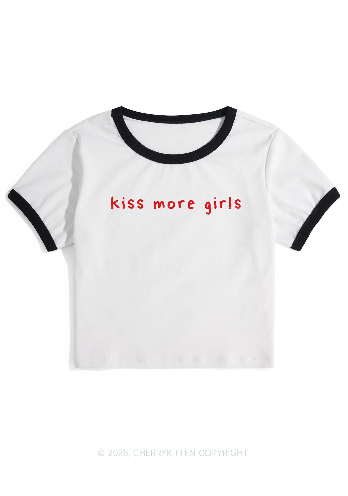Kiss More Girls Pride Y2K Ringer Tee Cherrykitten