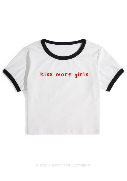 Kiss More Girls Pride Y2K Ringer Tee Cherrykitten