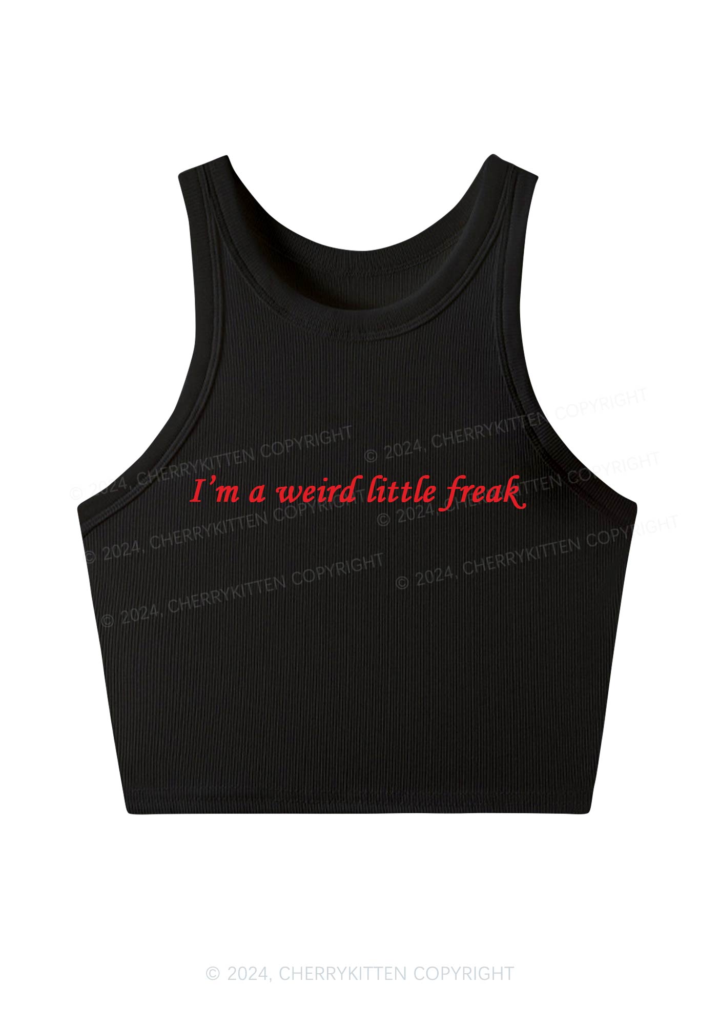 Weird Little Freak Y2K Crop Tank Top Cherrykitten
